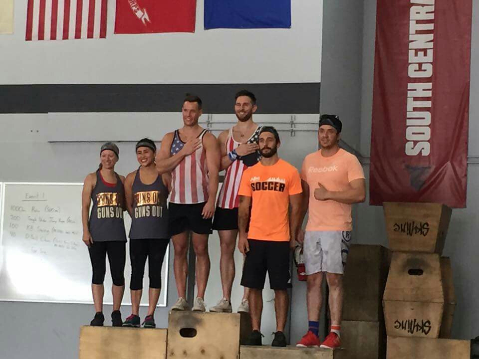 The podium finishers from Skyline CrossFit 5 year anniversary competition. Thanls to all that showed up!