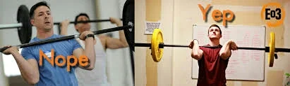 Maintaining a proper rack position is very important in the Thruster. The better position in front rack the better the position you are in to transfer the energy from the legs and hips through your trunk and into the bar. If the bar slides do. The chest that is lost potential energy.
