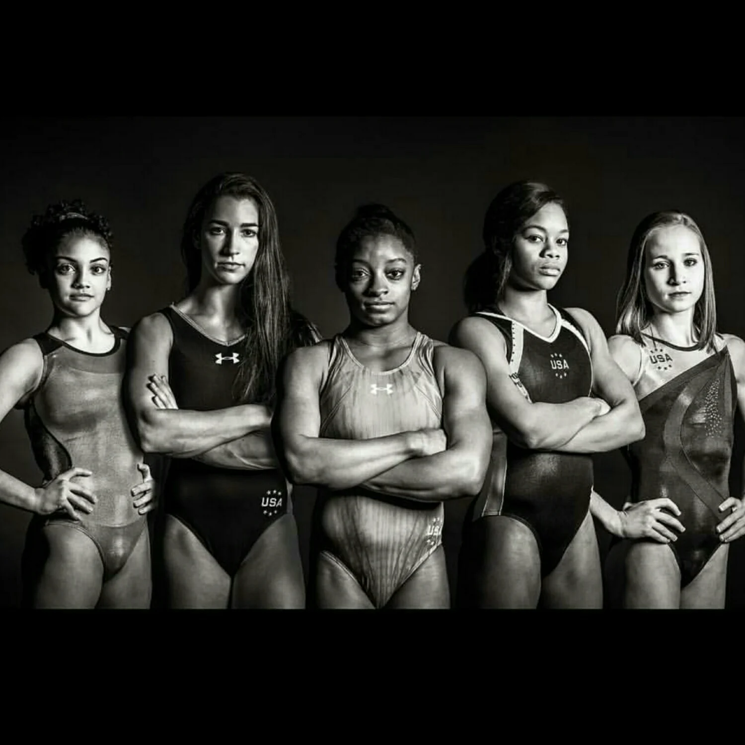 2016 US Women's Olympic Team. This is the sharpest tip of the US gymnastics spear. They said that US depth in women's gymnastics is so deep that we could have sent two teams and would have good chance of placing gold and silver. Amazing stuff! 