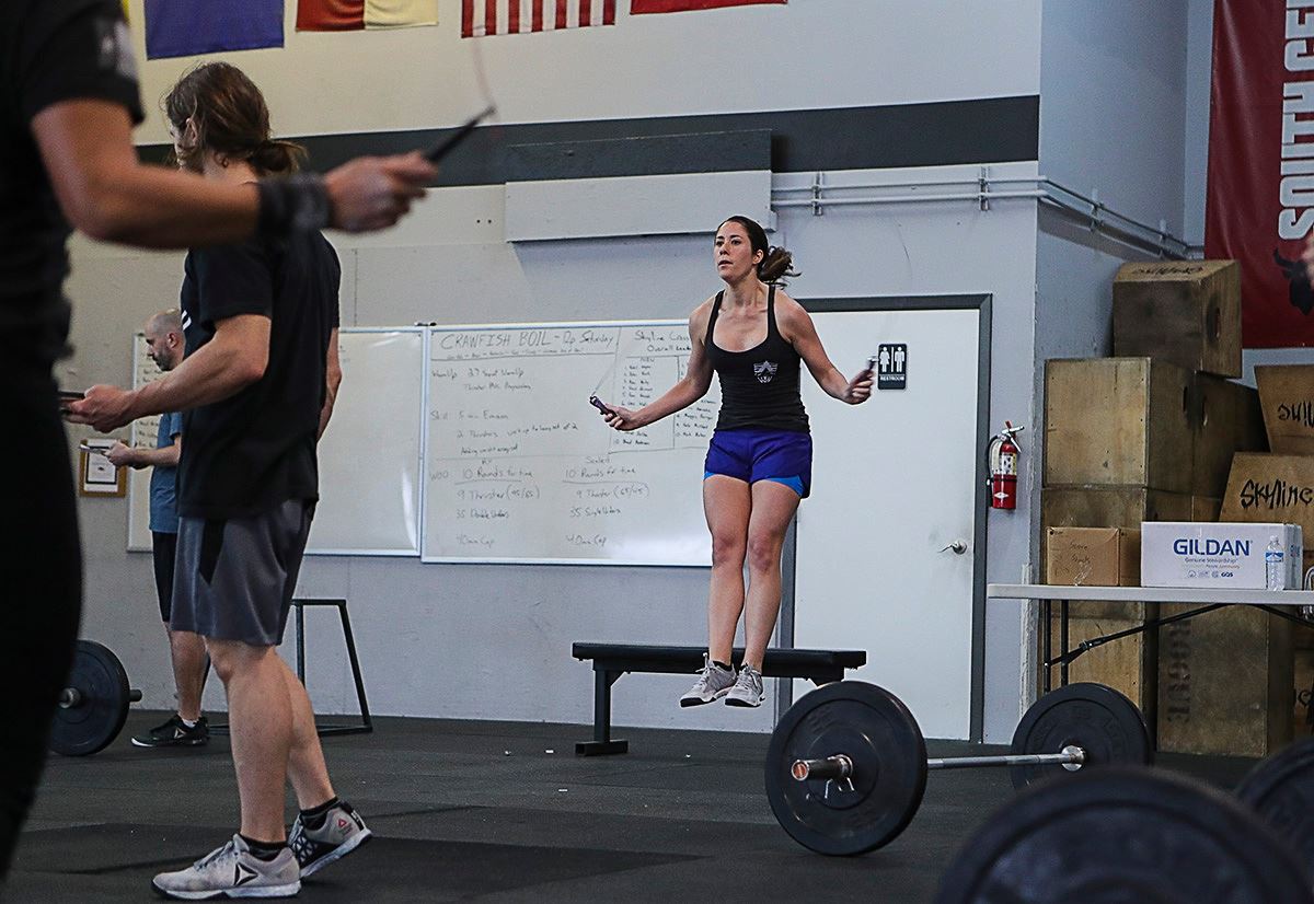 Alyse working on her levitation drills.