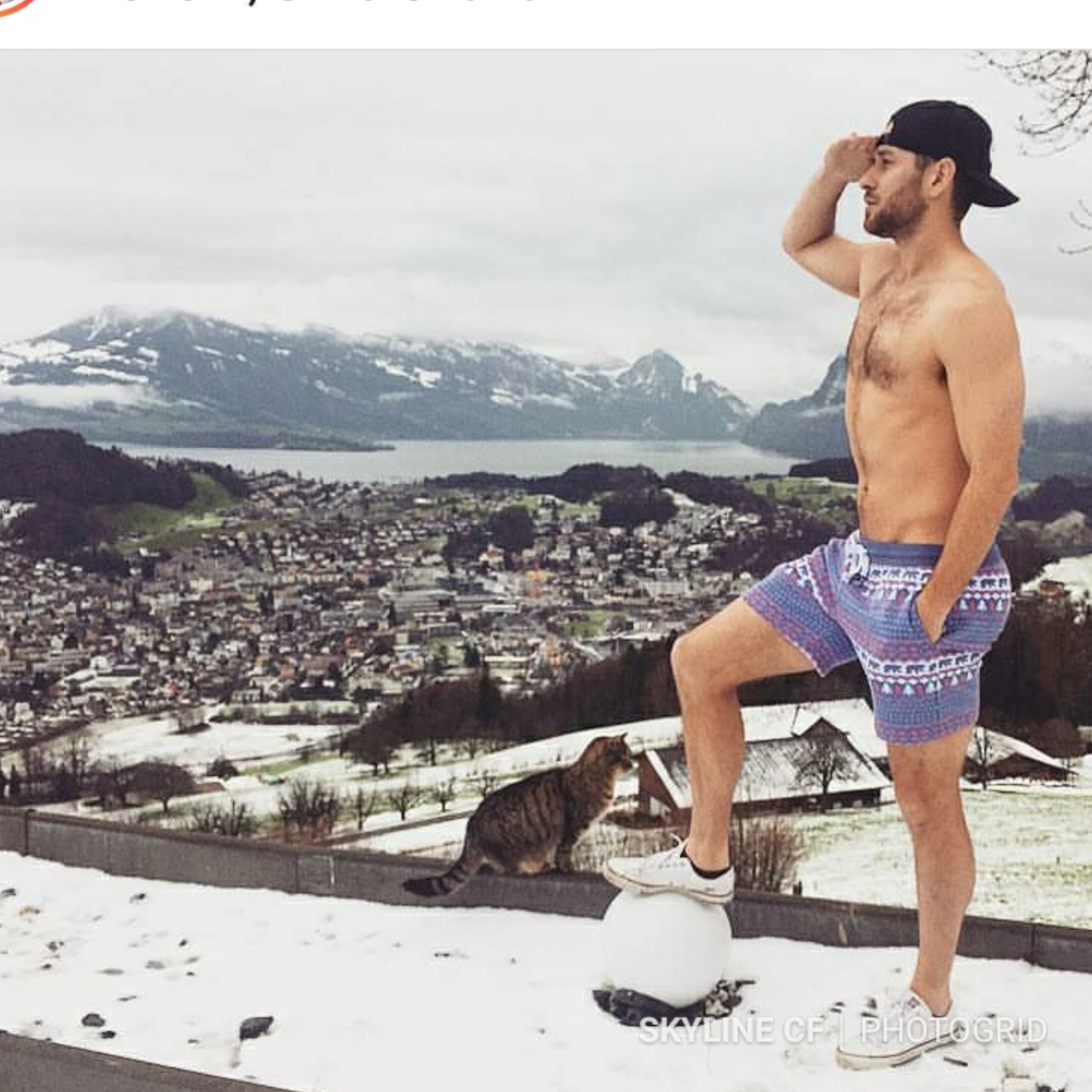 Skyline CrossFit athlete Ryan Bailey showing off his CrossFit bod for everyone to see during his vacation in the Swiss Alps.