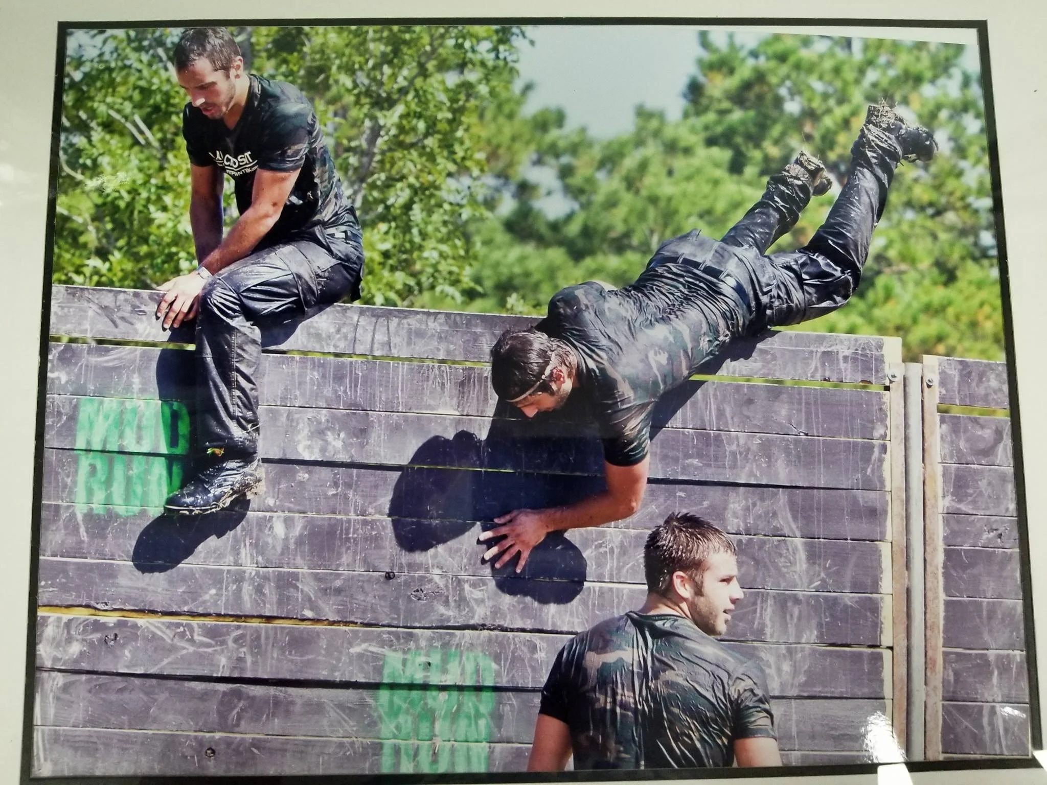 May 26th we will be having a team sign up to tackle The Original Mud Run . This is a 10k outdoor course with over 20 obstacles along the way. On top of that the course has to be done in Boots and Pants. To prepare for the race we will be doing a 6 week camp meeting every Sunday at 11am starting April 15th. We will be doing specific training to prepare for the Mud Run. If interested please sign up at front desk. Here is a picture of the original owners of Skyline CrossFit tackling the Mud Run in 2011.