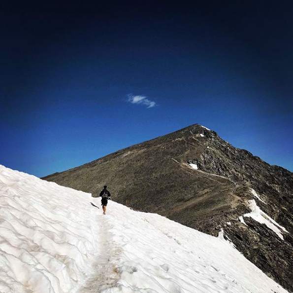 Skyline Athlete Russell Sloostra on Torrey's Peak, Colorado at a elevation of 14,000ft. 