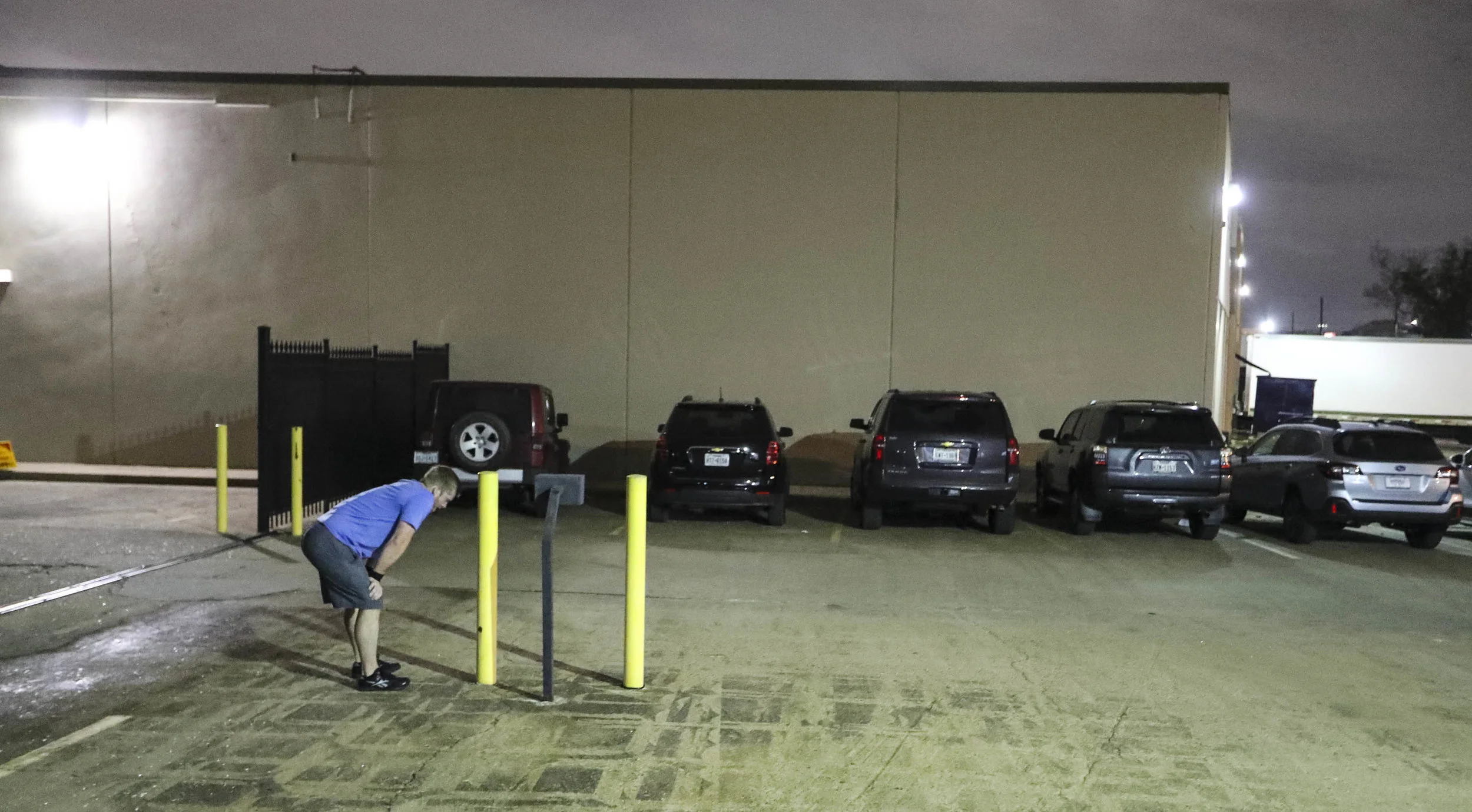 Brad in the universal “I just finished the workout” position.