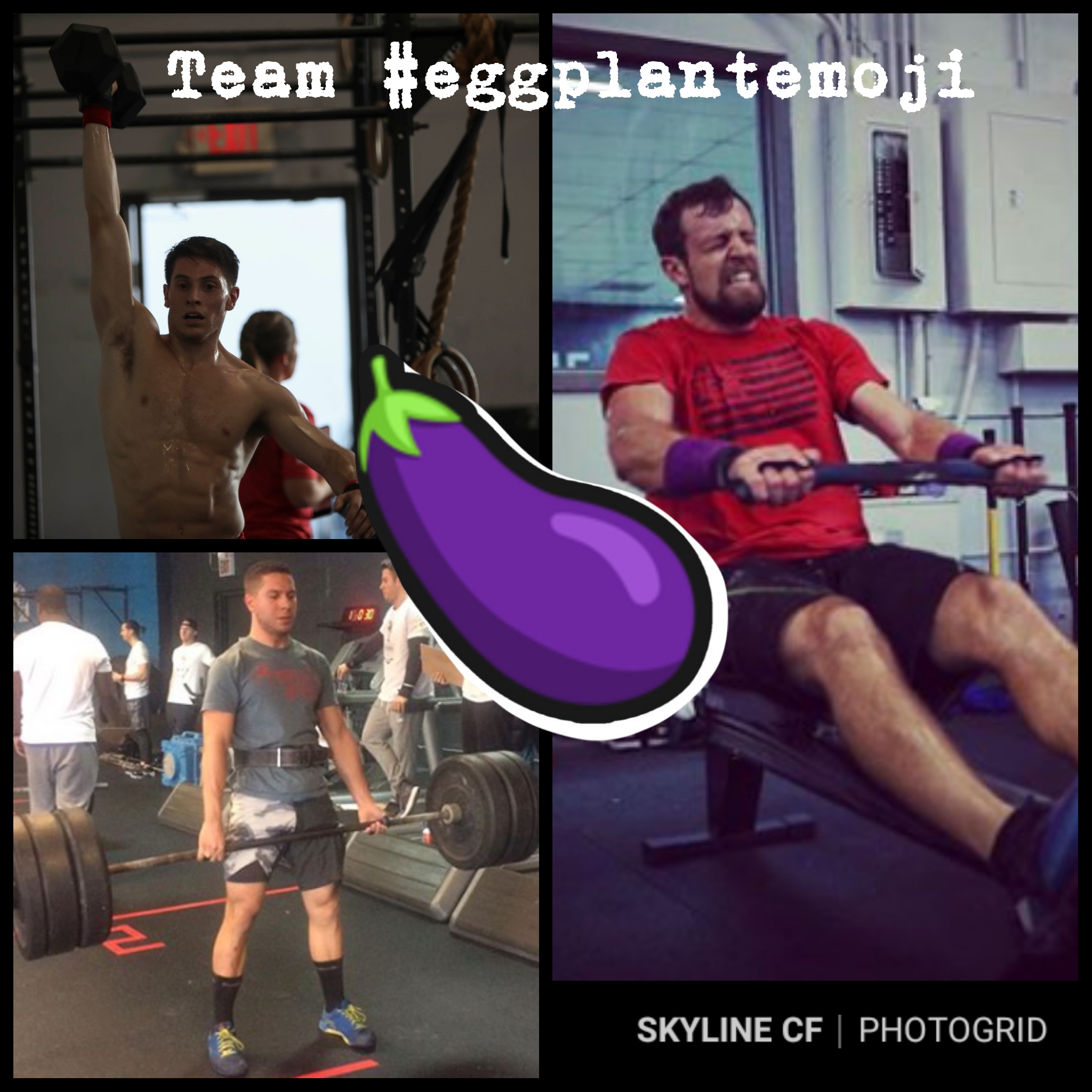 Skyline first Intermediate Mens Team to sign up for Granite Games Throwdown is Team #eggplantemoji (Vincent Quinones, Robert Guerrieri, David Boyea. The Granite Games Throwdown - Skyline CrossFit is January 12th, 2019!