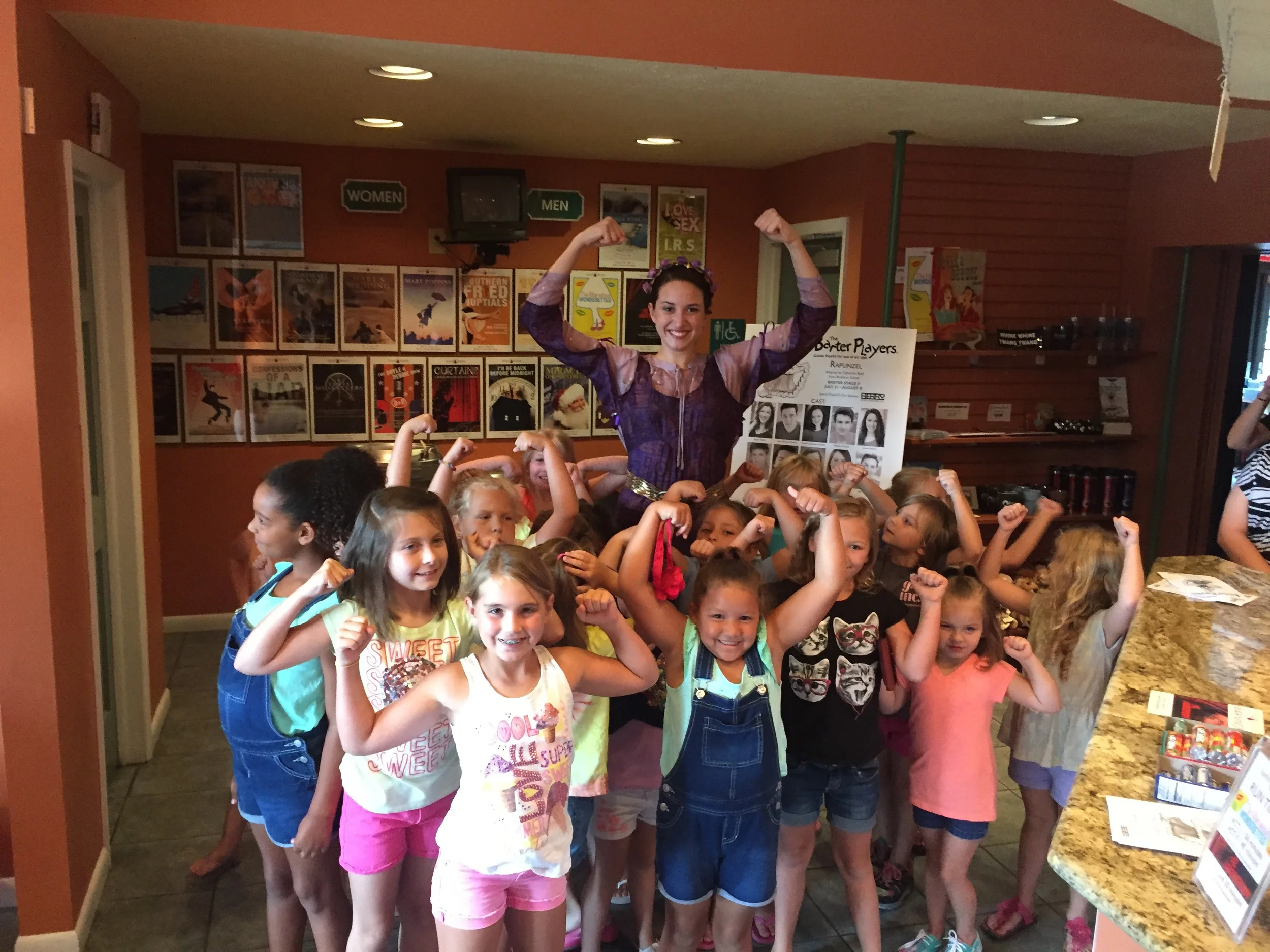The girls loved seeing Rapunzel at the Barter!
