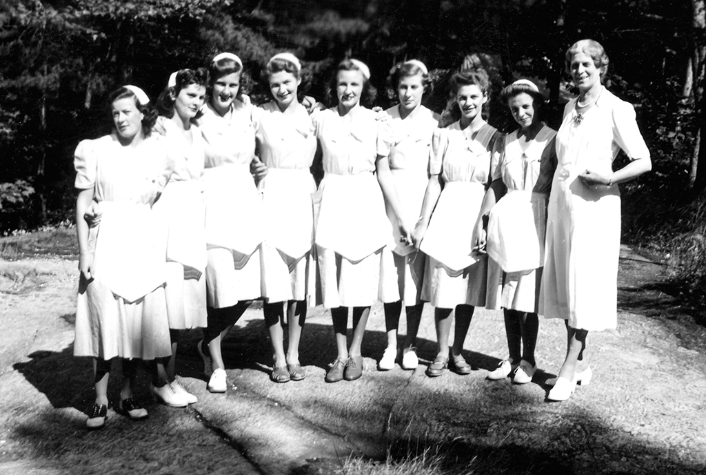  Waitresses in the 1940s, with head waitress Miss Cowan. 