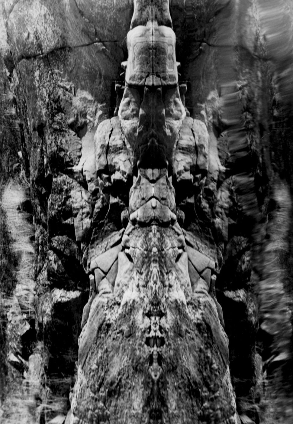 To view the “water picture” images at Pointe au Baril, the conditions had to be perfect. There could be no wind and no waves. Even the ripple created by a passing canoe could disrupt the totemic designs that Marion Thayer MacMillan and her husband, Dr. Wade MacMillan, called “the discovery.”