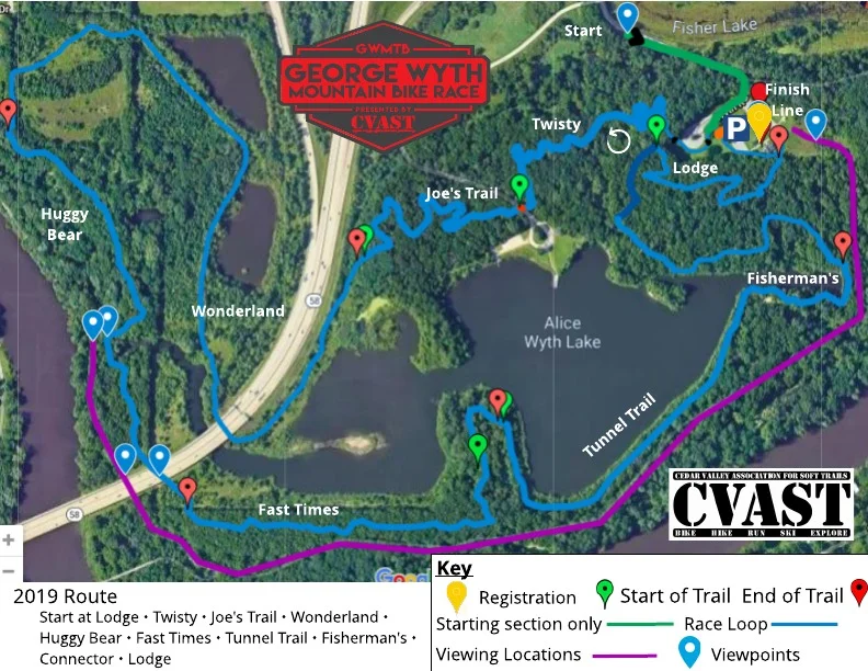 2019 George Wyth Mountain Bike Race Course GPS File