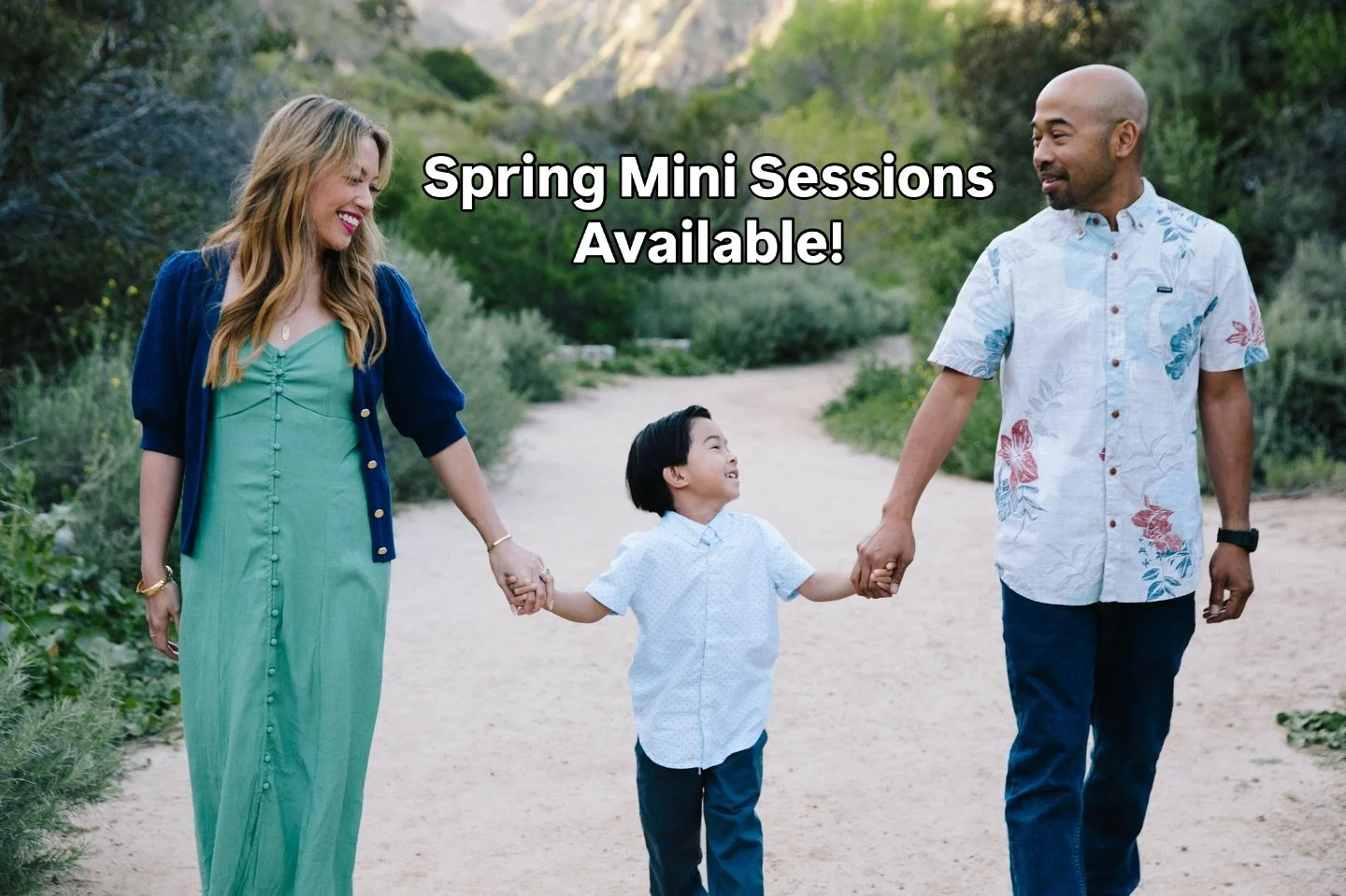 Spring Mini Sessions are open for booking!

When: From now til June 21, 2026
Where: O&rsquo;Melveny Park in Granada Hills, CA
What time: Golden Hour
Who: YOU and your favorites persons 
Why: cause life goes by too fast 

$225 for 30min up to 4 people