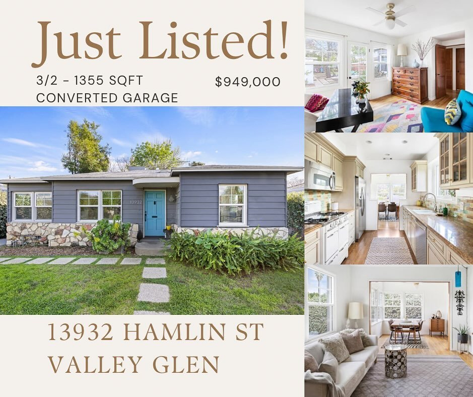 Just listed in Valley Glen! This is such a great house - filled with natural light and original 1939 charm but also updated with all the things you want today - central heat/AC, newer windows, brand new electrical panel, stainless steel appliances, a