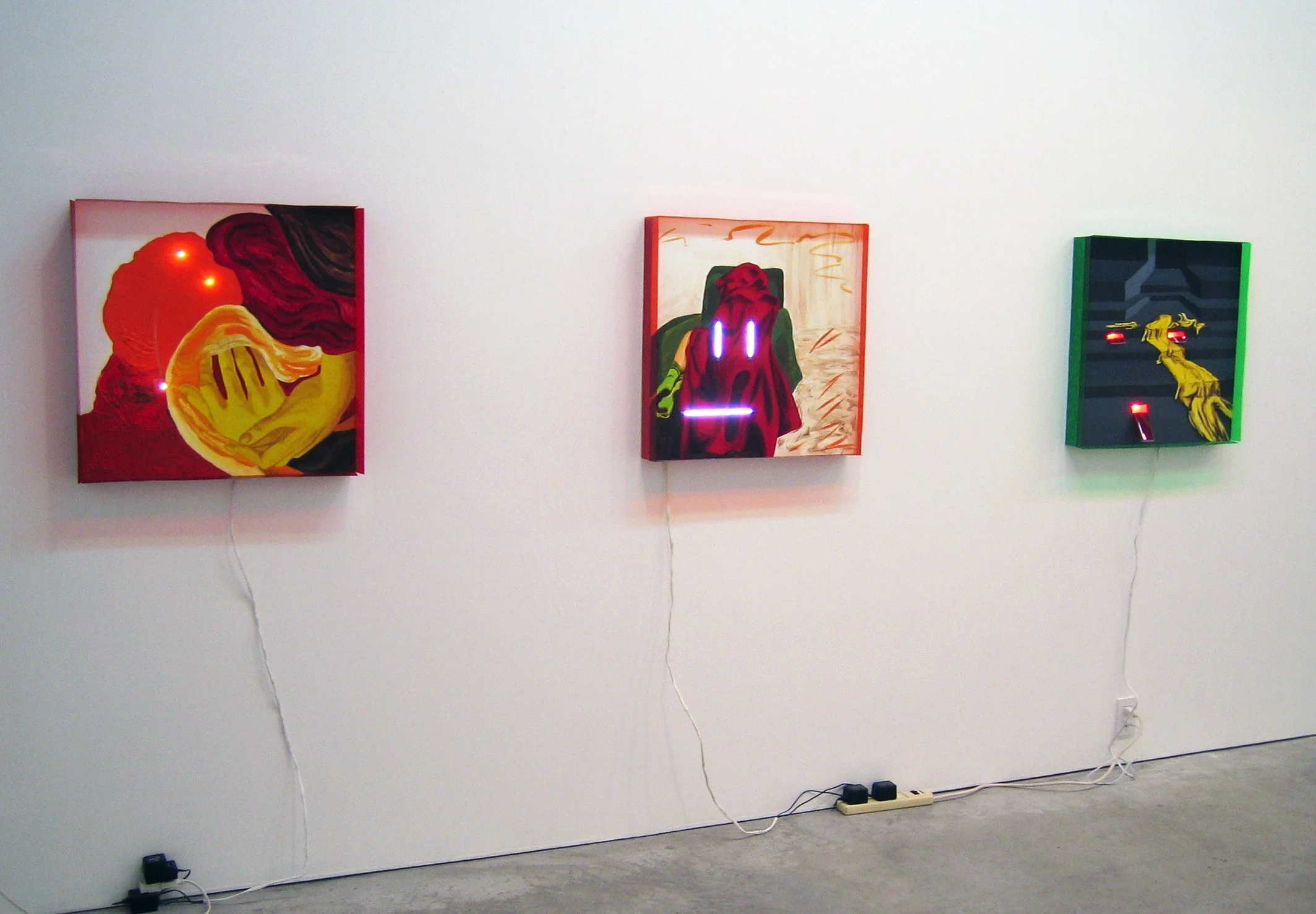 3 untitled works (installation view)