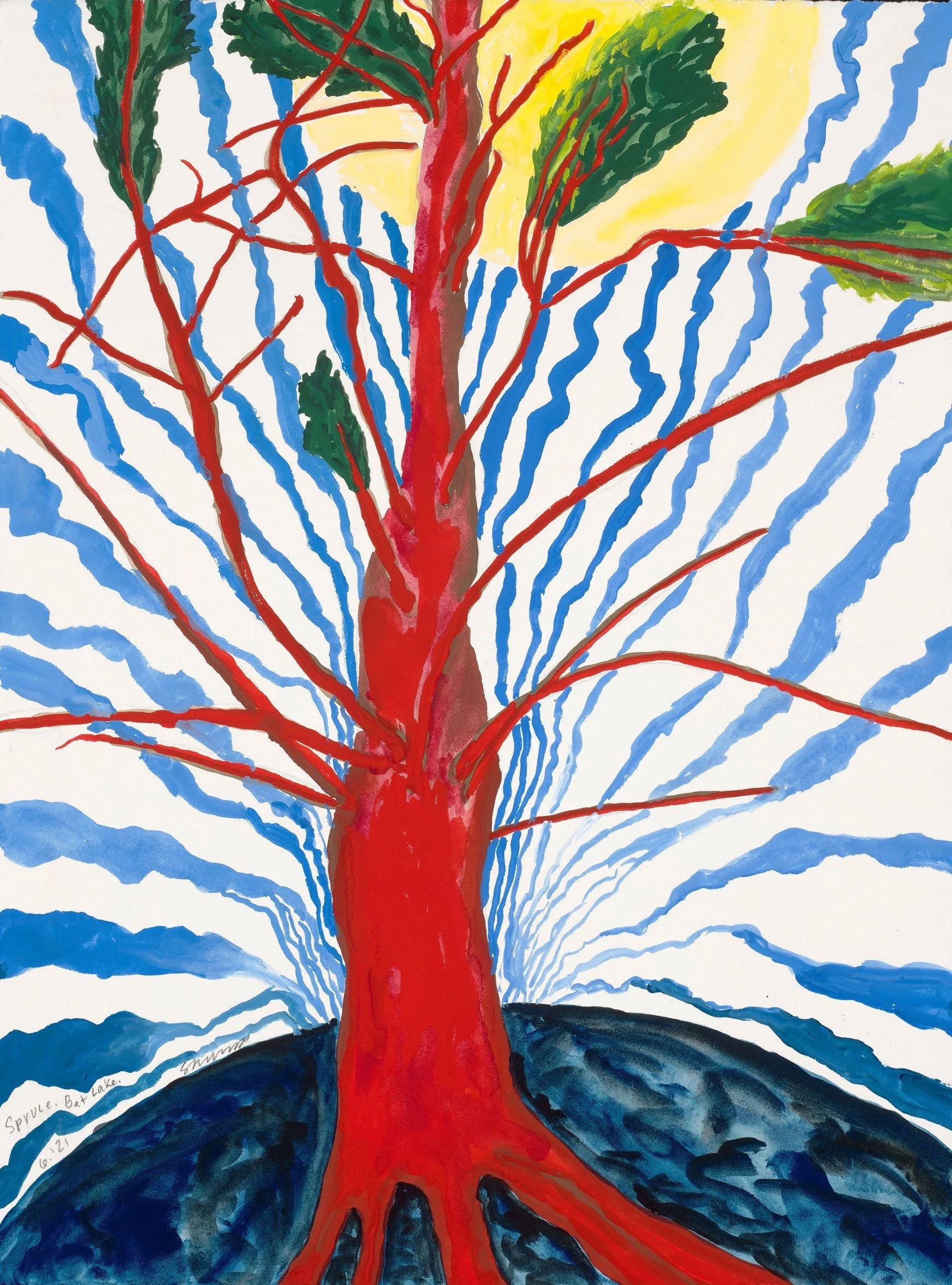  Gouache painting on paper are 15” X 11” 