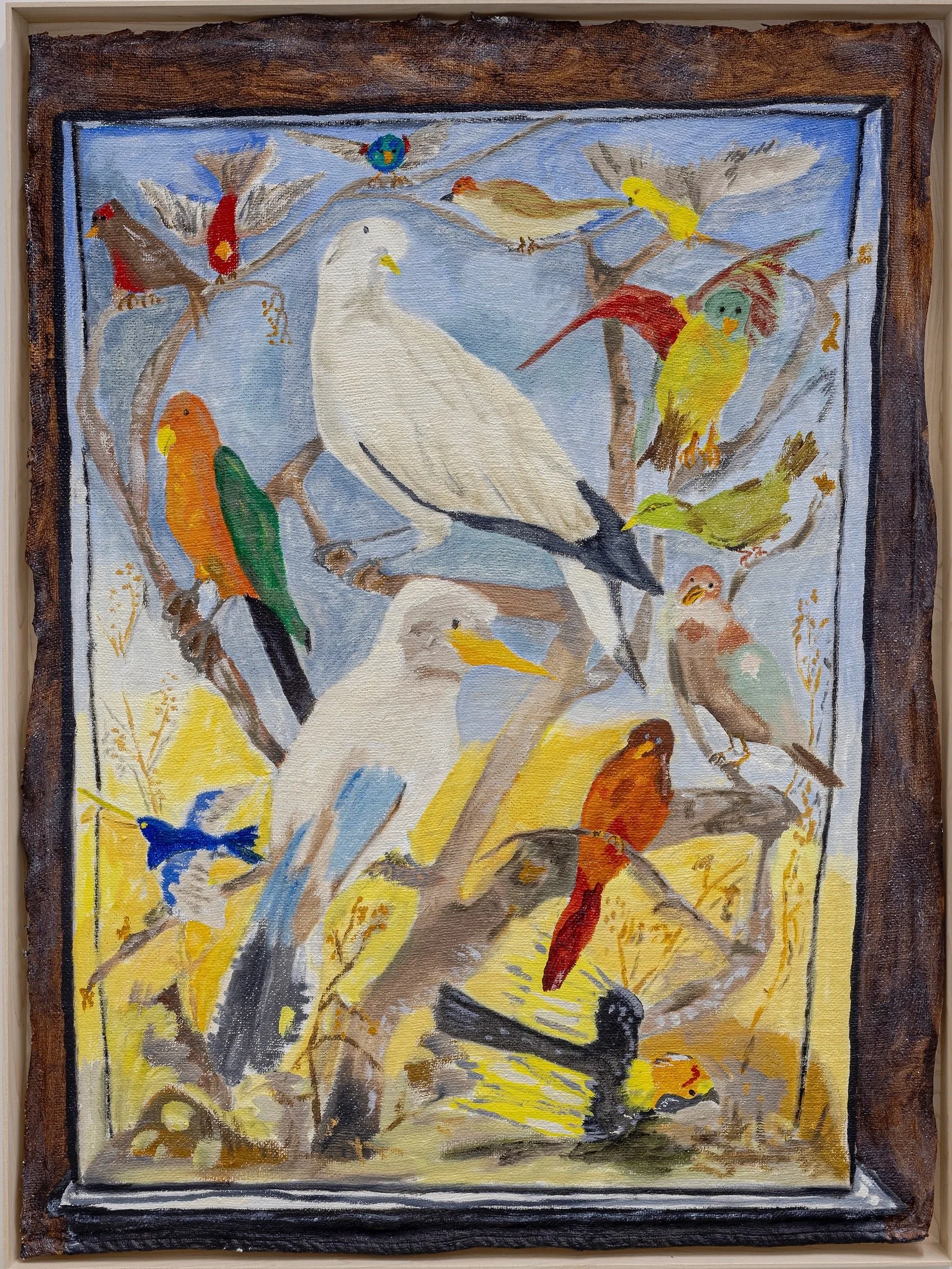 Bird Cabinet with 14 Birds