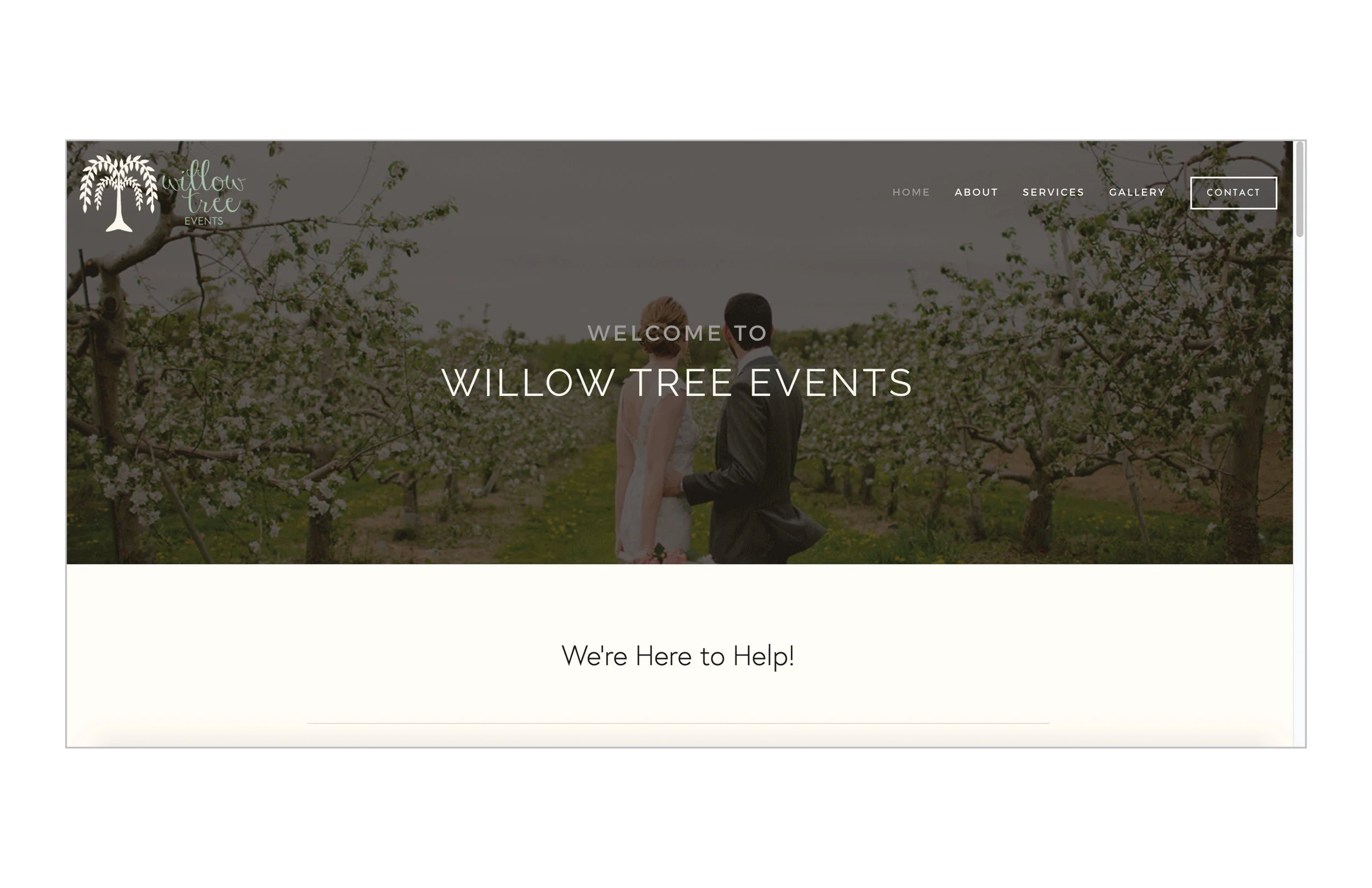 Go to willow-tree-events.com to see it live!