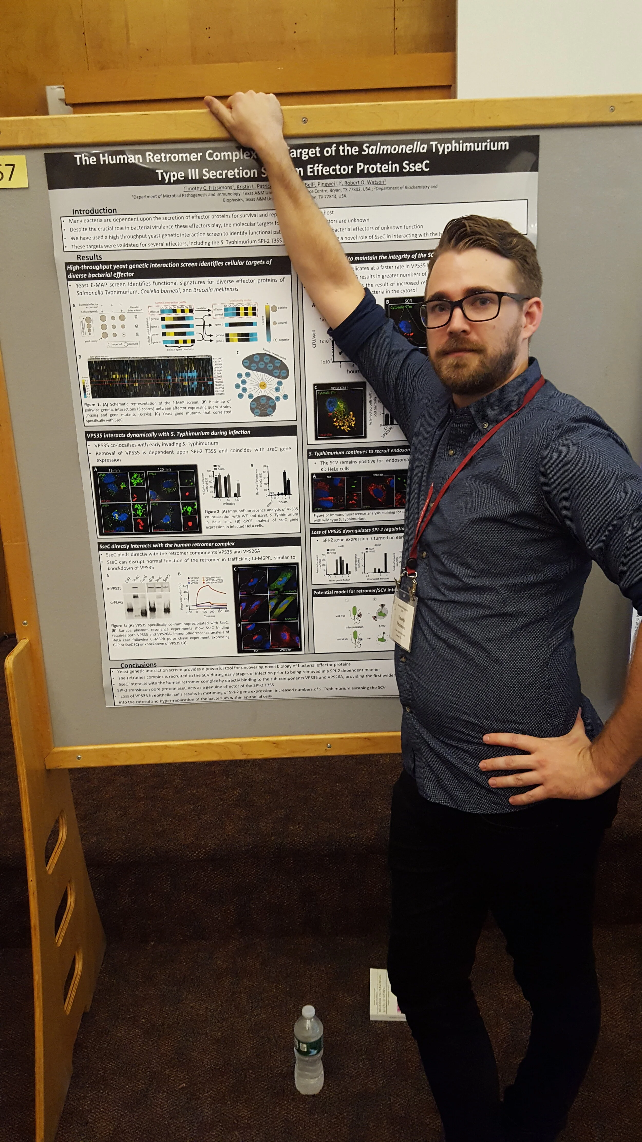 Dr. Tim Fitzsimons presenting his research at Cold spring Harbor Laboratories Conference: Microbial Pathogenesis & Host Response.