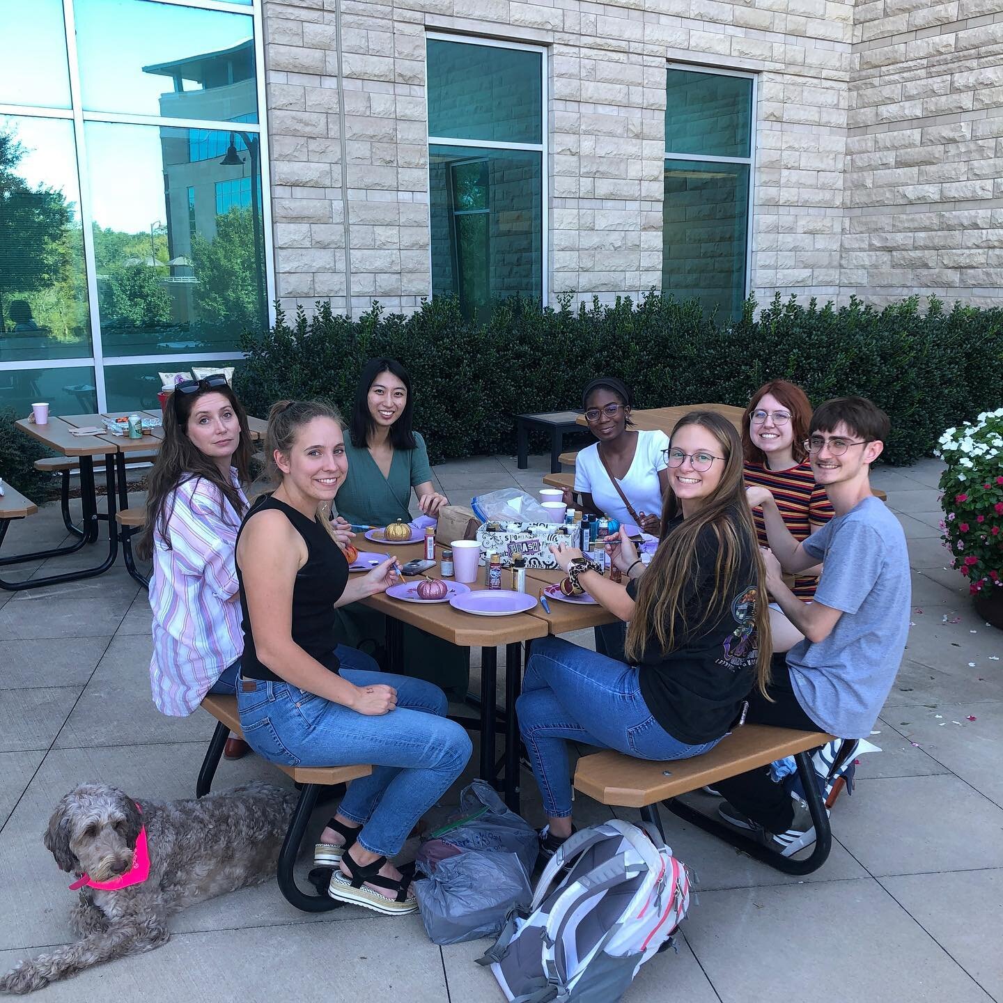 Lab pumpkin painting (not pictured @rowatson13 who was isolating genomic DNA in the BSL3 like a boss)