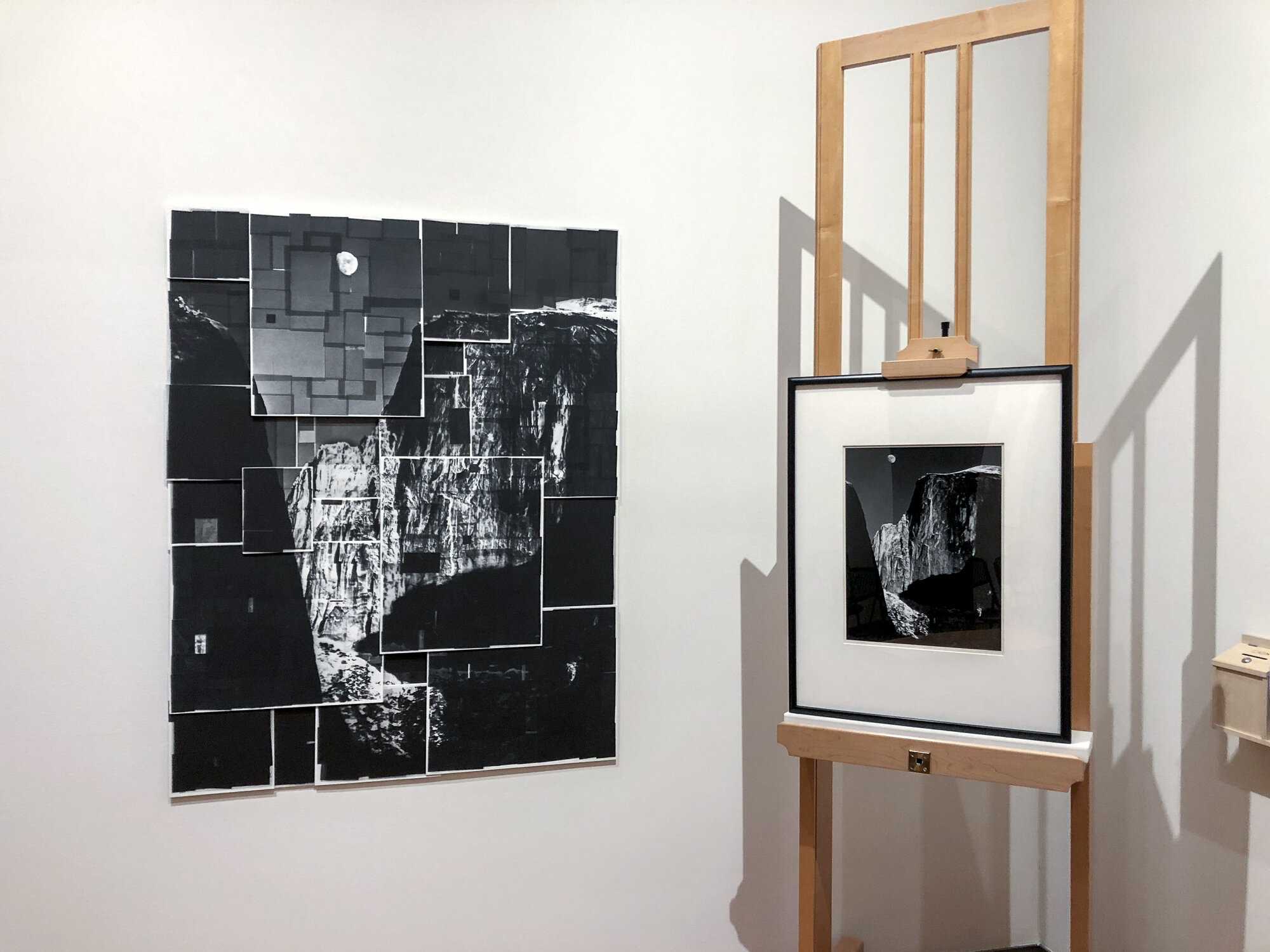 The Moon and Half Dome after Ansel Adams next to an original Ansel Adams print from the Davis Museum collection. 