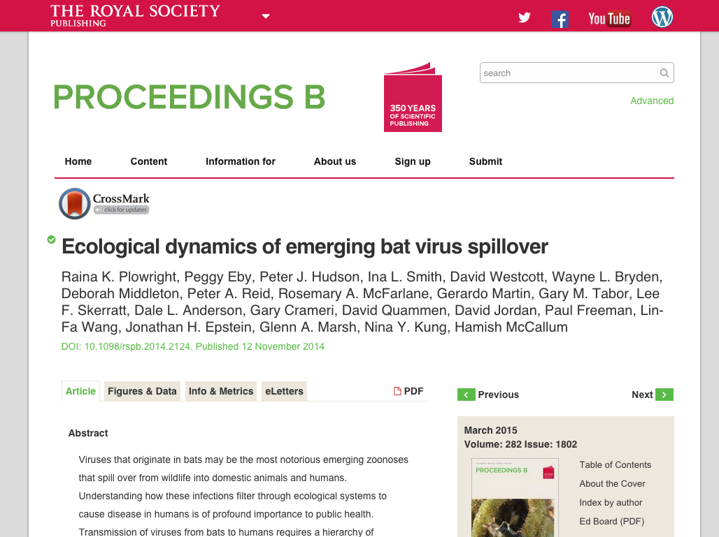 New paper: Spillover dynamics of bat infections