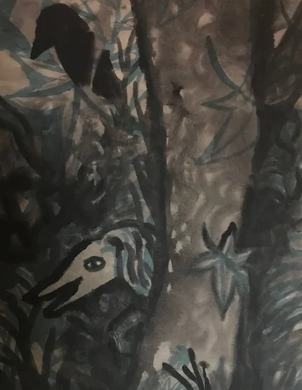 Dschungel Gouachen 1983 Aquarel auf Ingres Papier 70 x 50 PREIS: 333 EURO