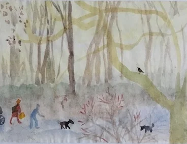 Am Nepomukweg. Vor meinen Augen. Aquarell auf Ingrid Papier 16,5 x 24 PREIS: 333 EURO