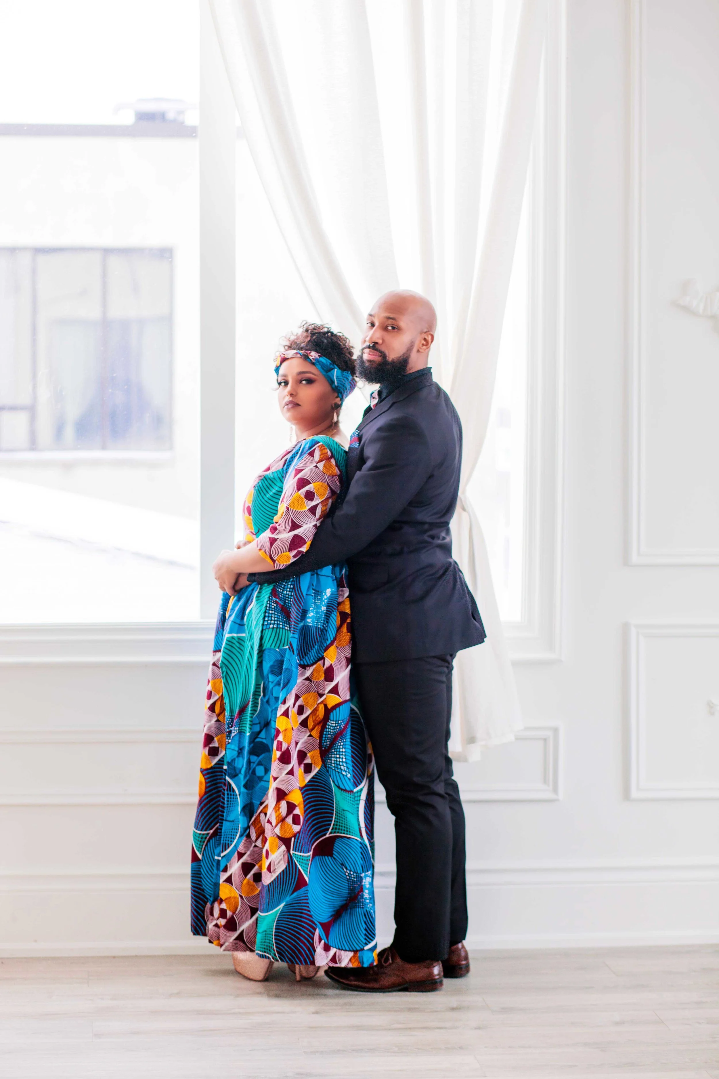 African Inspired Engagement Shoot Toronto Engagement Photographer Mint Room Studios Toronto Engagement Photography Indoors Karimah Gheddai Photography Portraits