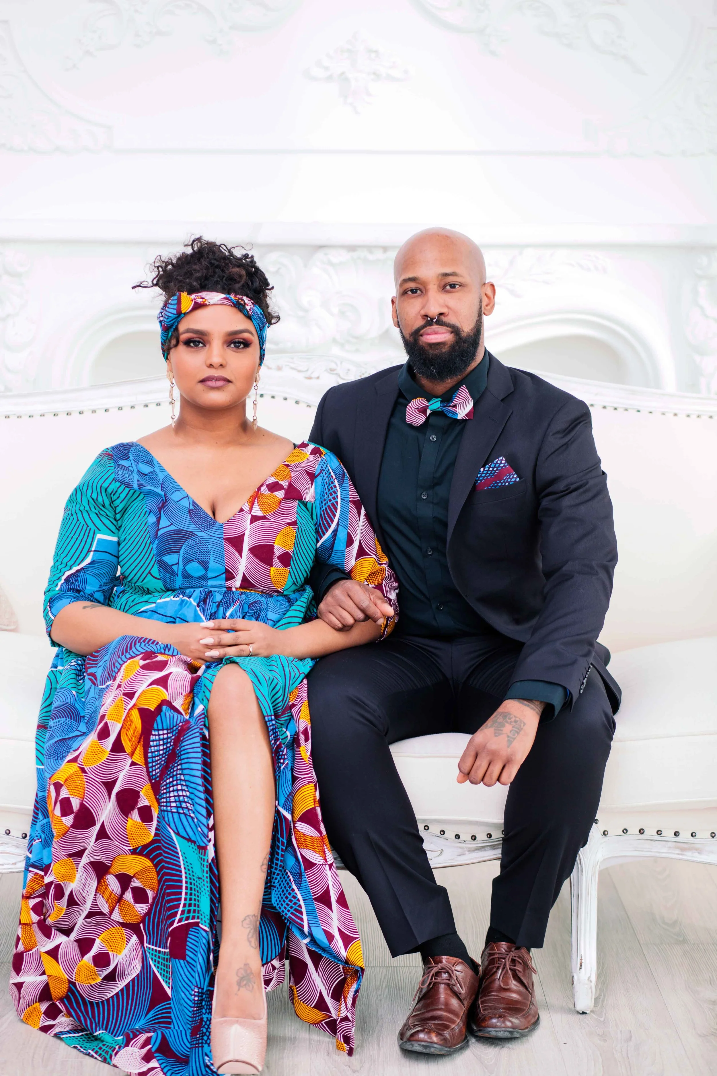 African Inspired Engagement Shoot Toronto Engagement Photographer Mint Room Studios Toronto Engagement Photography Indoors Karimah Gheddai Photography Portraits