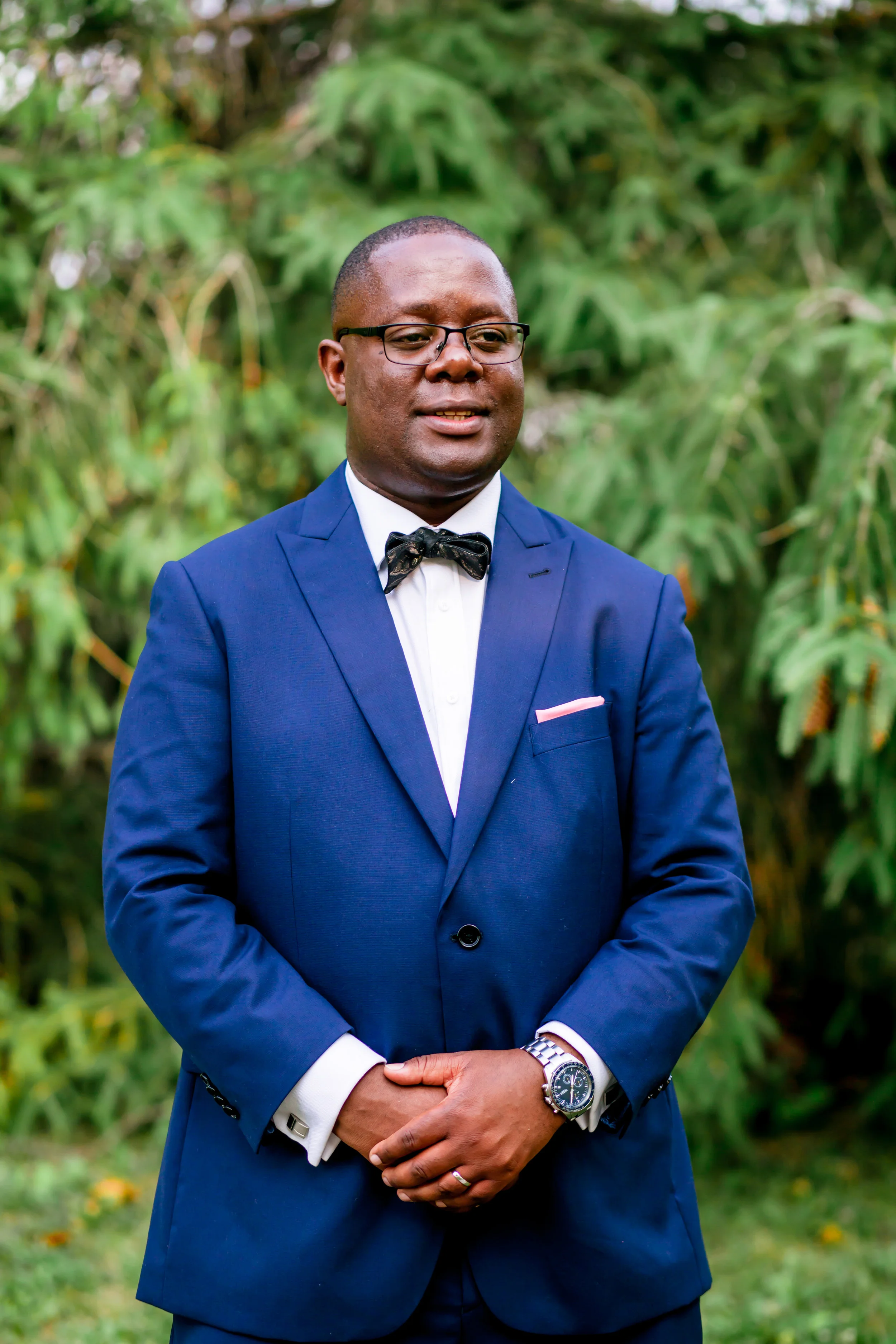 Wedding Photography Kenyan Canadian Photographer Karimah Gheddai Tyndale University College African Black couples Portraits Blue Suit International Multicultural Ontario Toronto Canada Groom