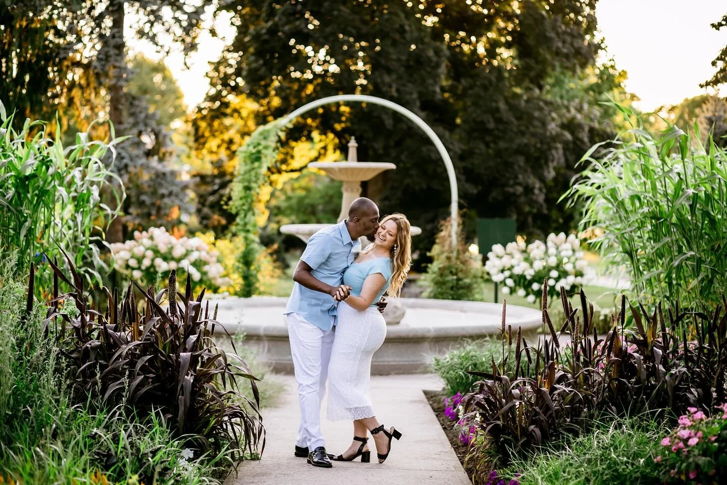 Happy Wedding Week to these two! 
Looking forward to capturing the celebrations! Here are a few photos from their engagement shoot! I absolutely loved their outfit color choice!!! So lovely! Clients: @livbarber and Uche! Location: Rockway Gardens in 