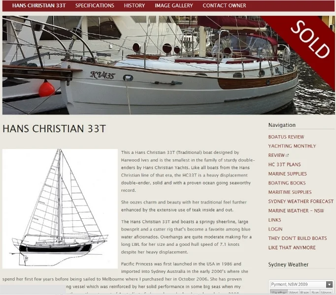 Hans Christian 33T - SV Pacific Princess