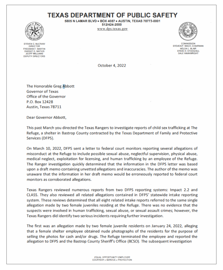 Texas Ranger Letter — The Refuge Ranch