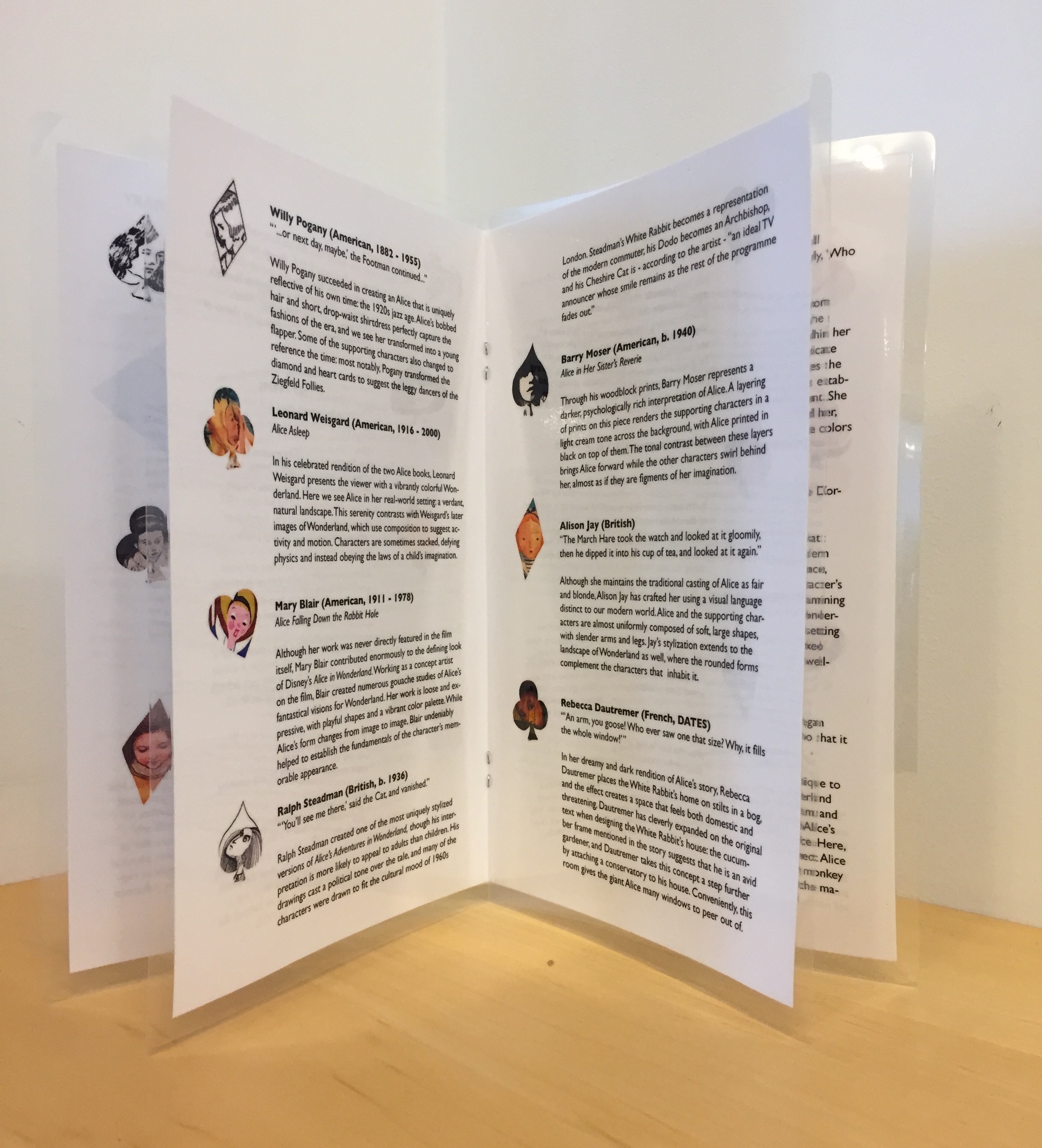 A peek into my gallery booklet.