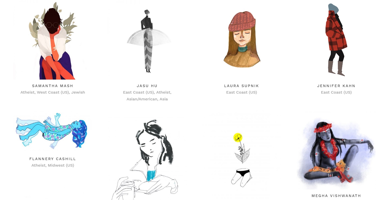 Screenshot from the home page of Women Who Draw.