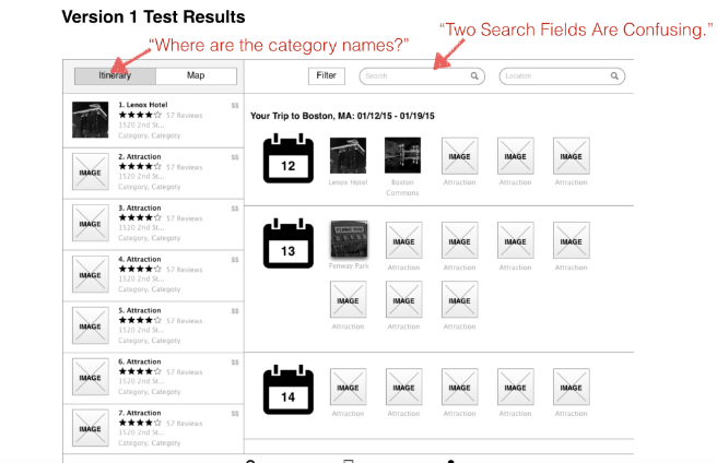 1st design iteration and user feedback