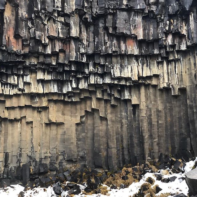 I&rsquo;ve got a thing for naturally occurring geometric rock formations.  These 6 sided basalt columns are some of my favorite.  #basalt #svartifoss #iceland #basaltcolumns #hawkandstone
