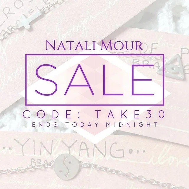 &bull;SALE ENDS TODAY&bull;
Hurry up before is too late! Get yourself something pretty plus 30% OFF YOUR ENTIRE PURCHASE!! Yay!

Use code: TAKE30
Thanks for the existence of coupons! 
Happy Shopping! ✌🏻️ #natalimour #jewelry #jewelrydesign #mom #mom