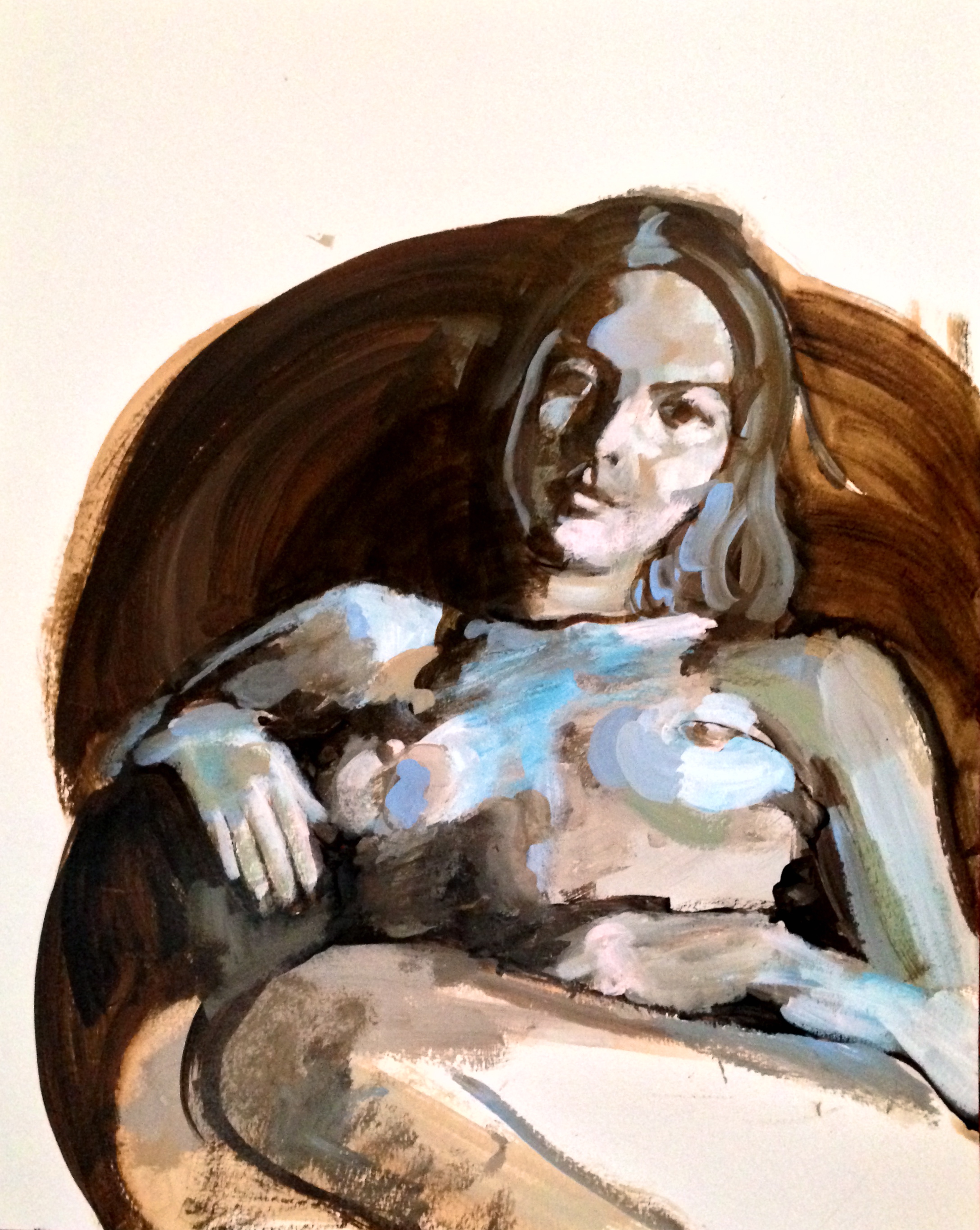 In the smallest room of the house // Acrylic & ink on paper // 20 x 16 in.