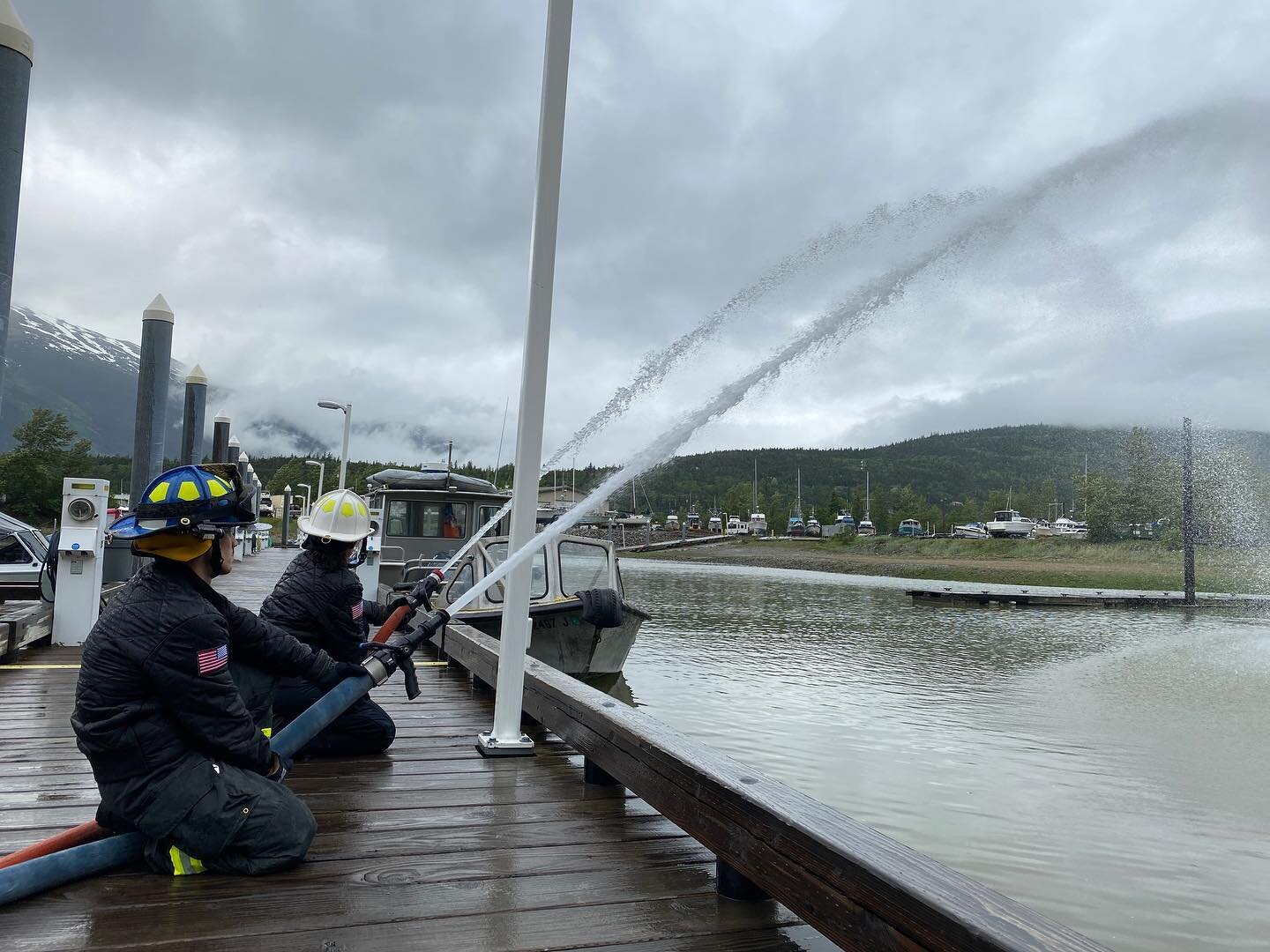 Testing out new equipment and honing skills for operations at the small boat harbor utilizing the standpipe system. The new in line pressure gauge allows for firefighters to get a more accurate pressure reading at each of the standpipe connections so