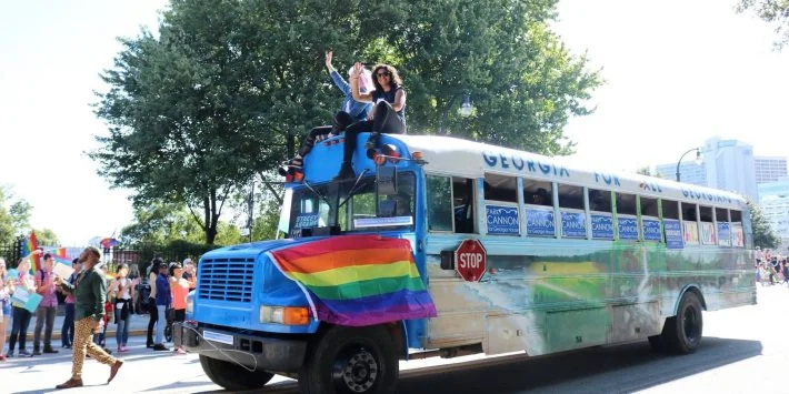 Hope for Georgia Bus during the Pride Parade, Photo by Jesse McNulty