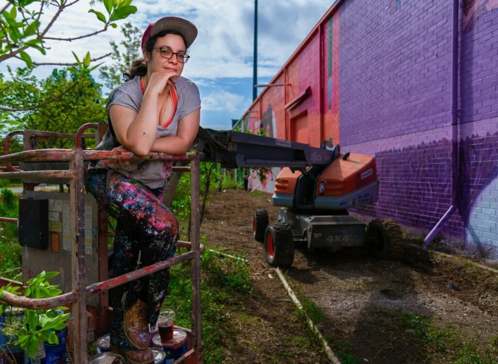 Portrait during Ariel's mural