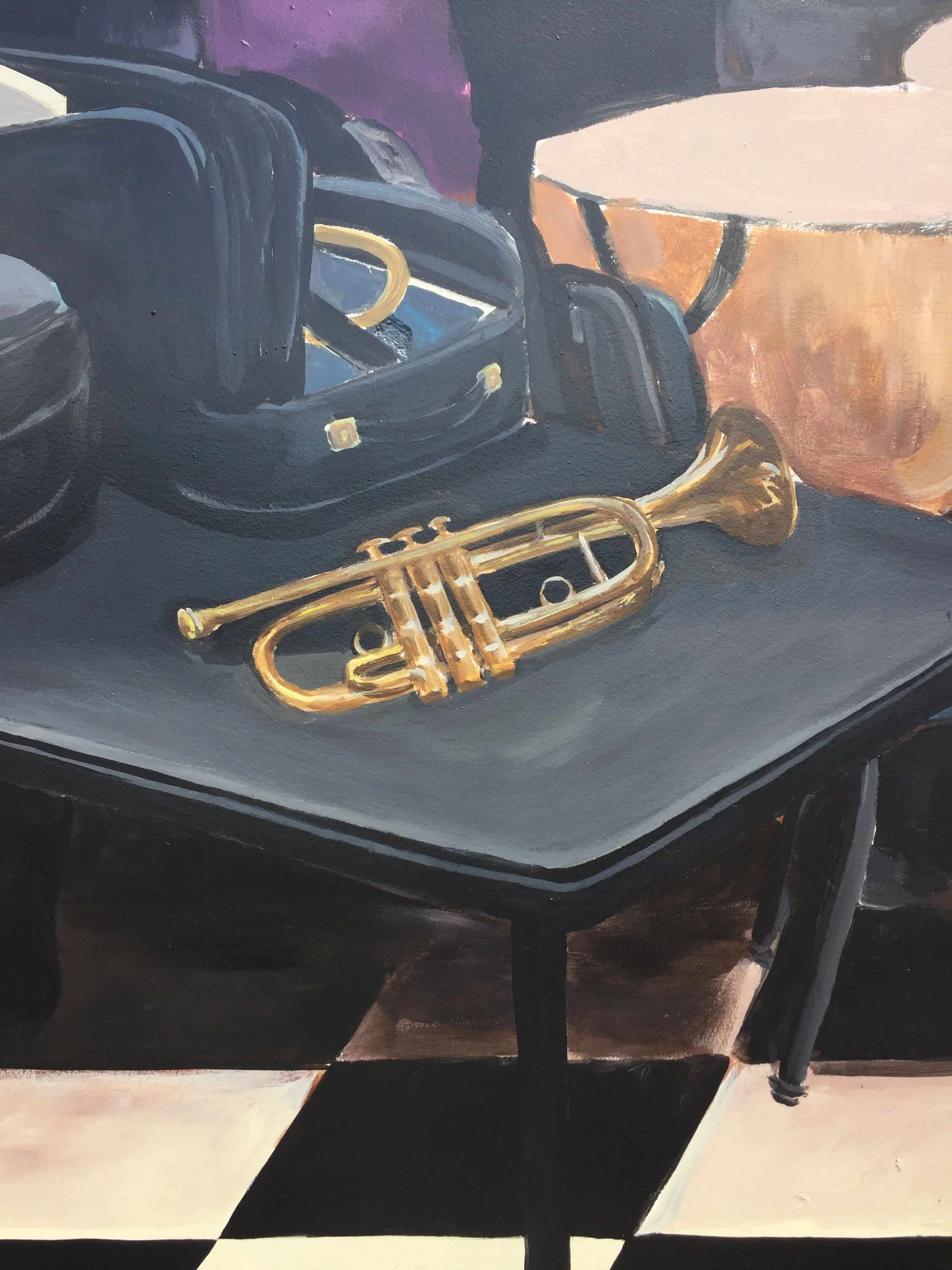 Detail I painted on Jurell's mural