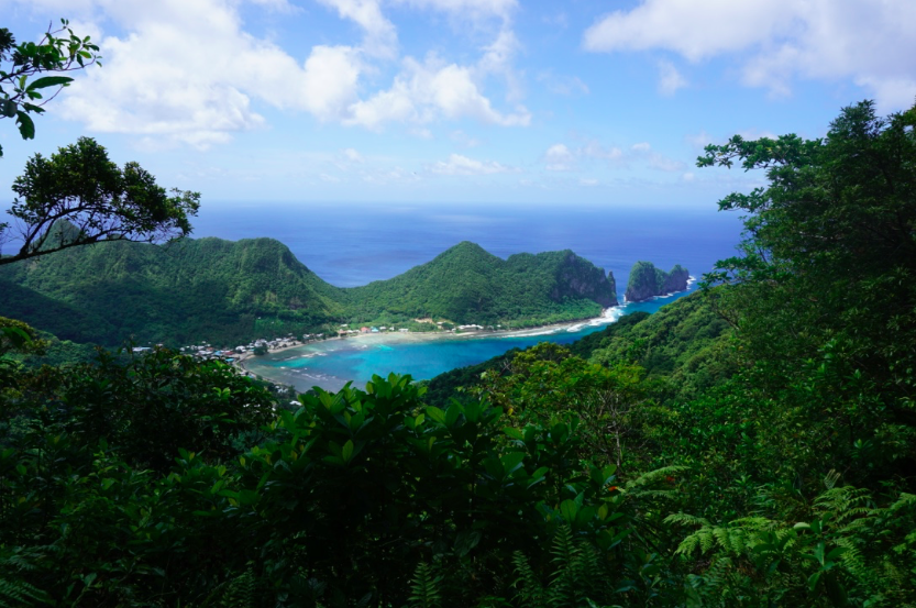 A view of Vatia (on the left) and Pola Island (on the right)