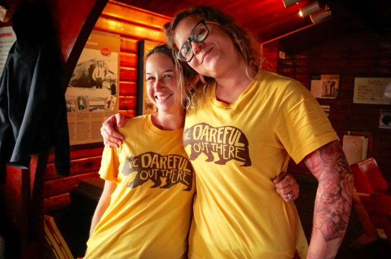 This is Jen and Vanessa. We gave them our sweet Meridian Line 'Be Dareful Out There' shirts, I cannot emphasize how lucky we have been to meet and interact with incredible people throughout this trip!