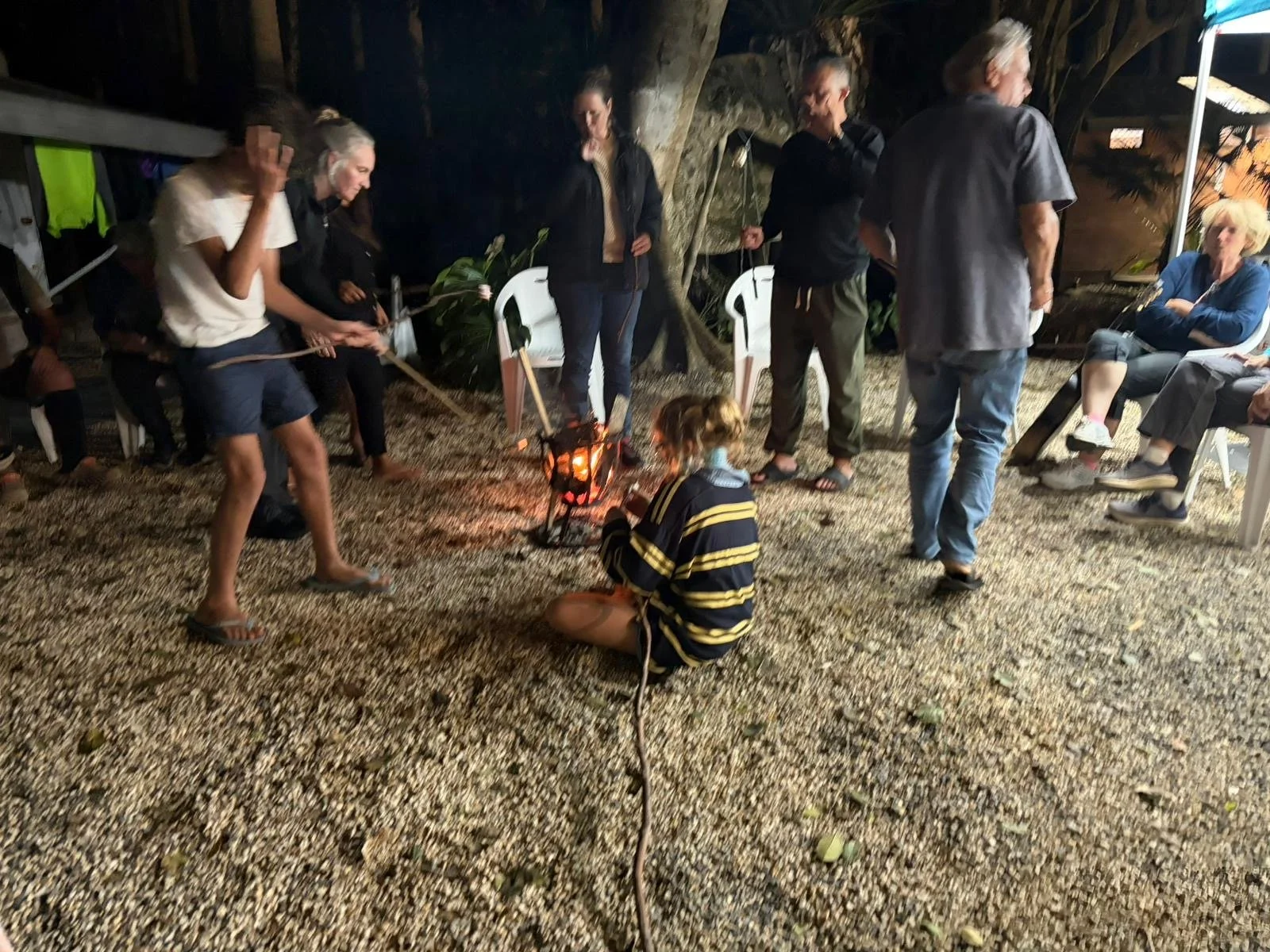  Time for singing around the campfire, then toasted marshmallows. 