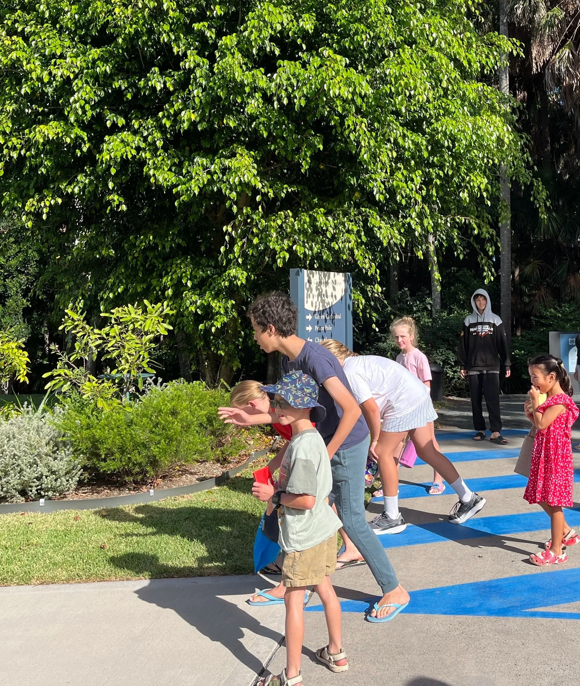  On Easter Sunday, the children lined up for the Easter Egg Hunt.&nbsp; 
