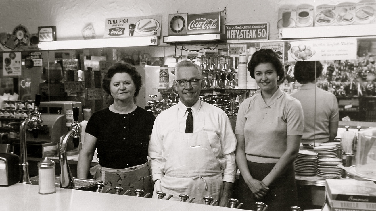 Mr & Mrs Panarites with daughter Georgia in the Sweet Shop