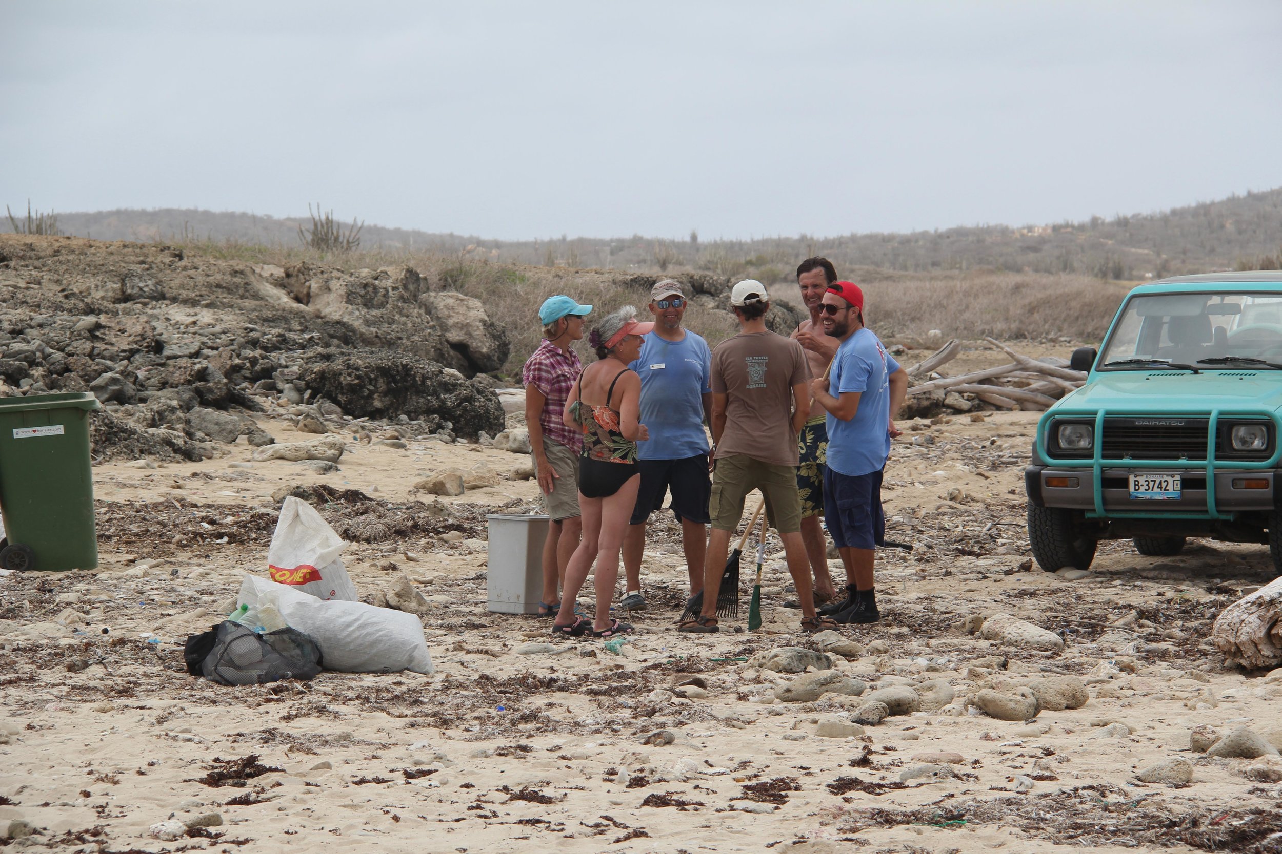 Marine debris removal from turtle nesting beach, Bonaire