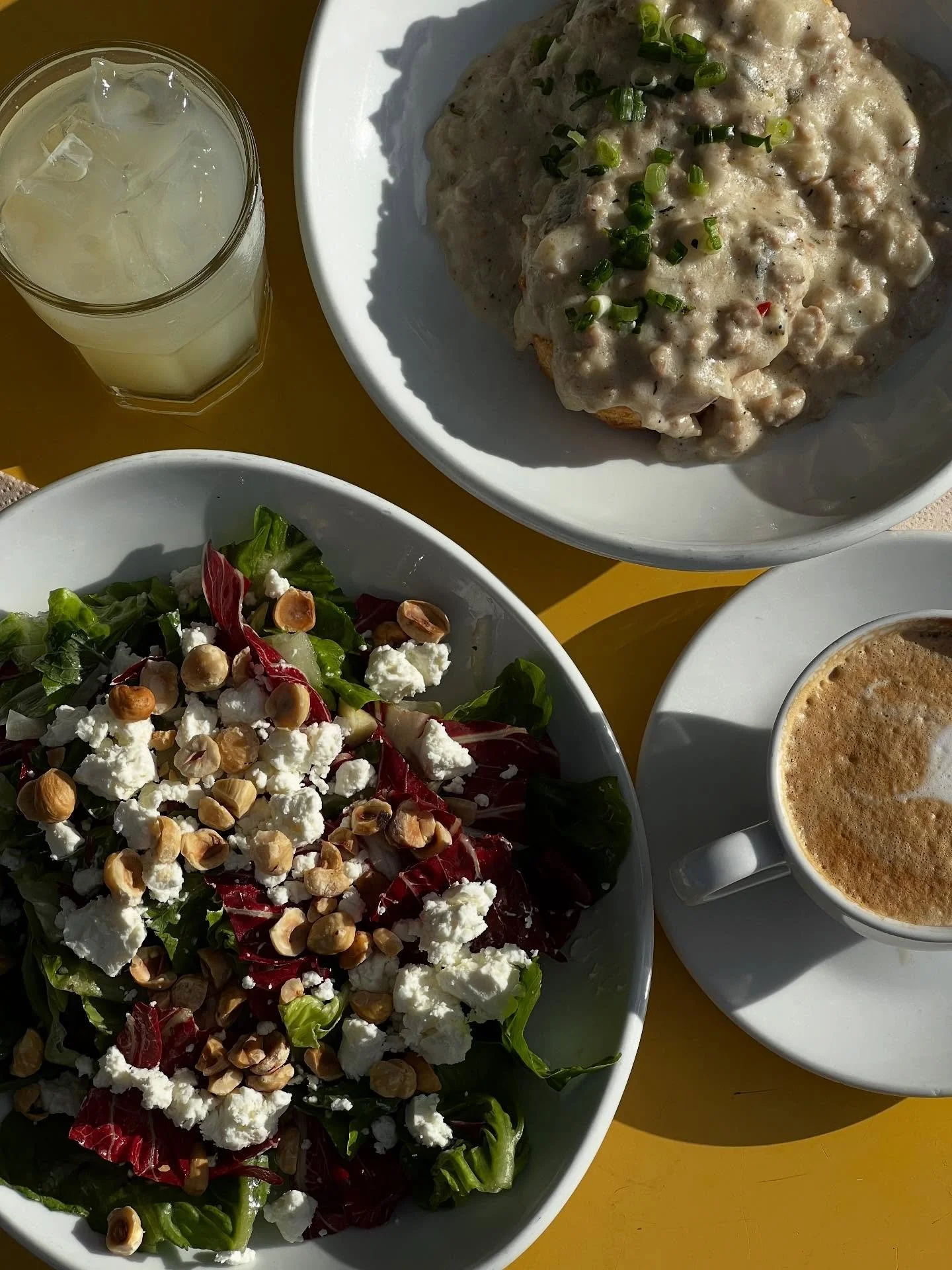 New menu drop! 🍂

Radicchio &amp; Apple Salad &mdash; chopped romaine, crisp organic apples, fennel, French feta, toasted hazelnuts, and a champagne&ndash;maple vinaigrette. (Try it with chicken or bacon!) 

Housemade Buttermilk Biscuits with Sausag