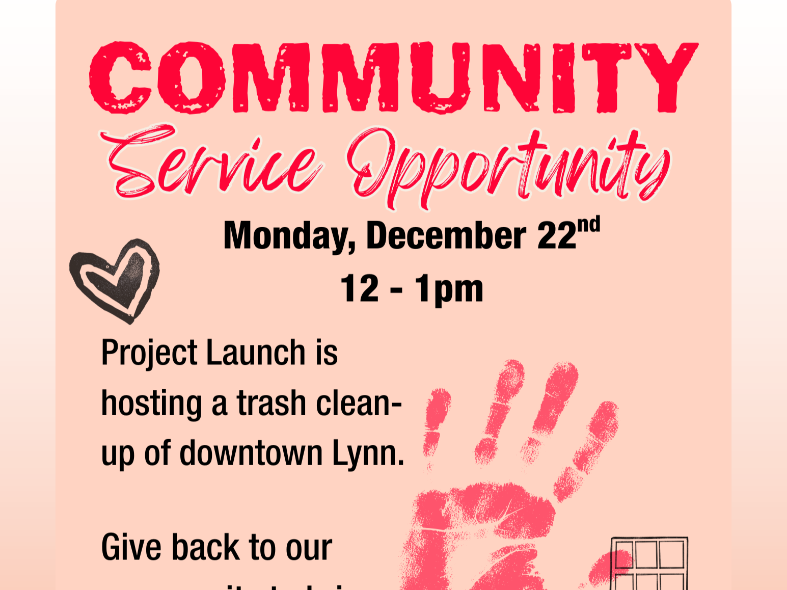 Community Service Project- Trash Clean Up Downtown Lynn 