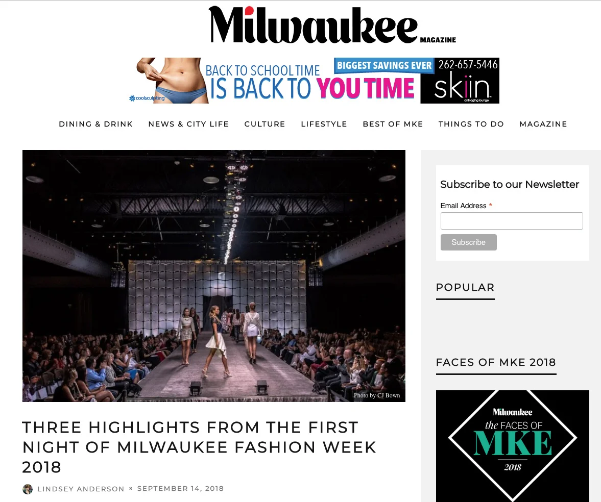 2018 - Milwaukee Magazine - Milwaukee Fashion Show